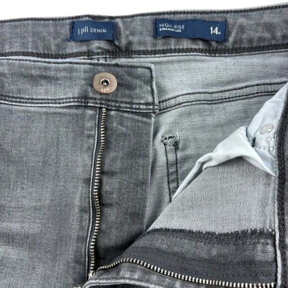 J Jill Jeans High Rise Straight Leg Grey Women's Size 14P - Picture 7 of 8